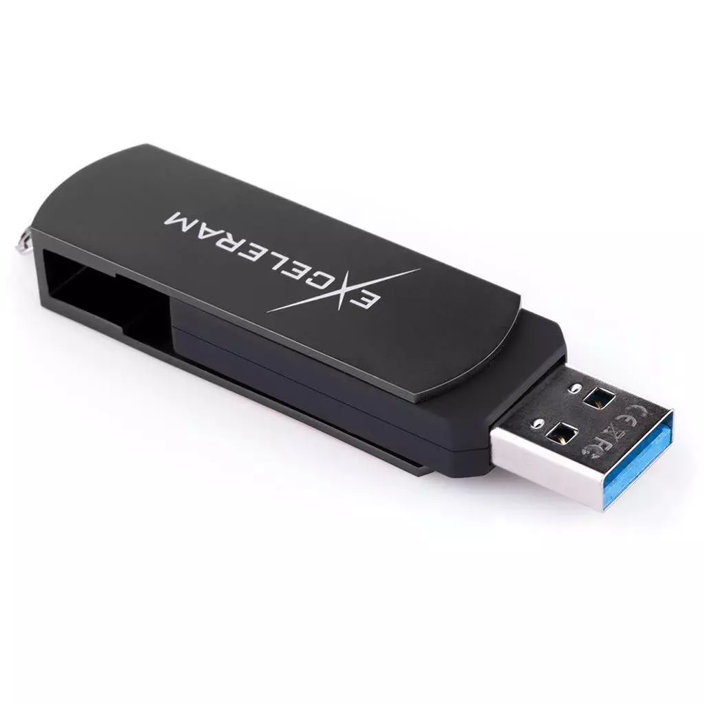 USB флеш накопитель eXceleram 128GB P2 Series Black/Black USB 3.1 Gen 1 (EXP2U3BB128) - 4 USB флеш накопитель eXceleram 128GB P2 Series Black/Black USB 3.1 Gen 1 (EXP2U3BB128) - 4