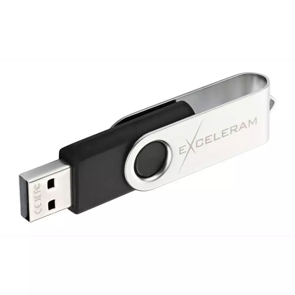 USB флеш накопитель eXceleram 64GB P1 Series Silver/Black USB 2.0 (EXP1U2SIB64) - 4