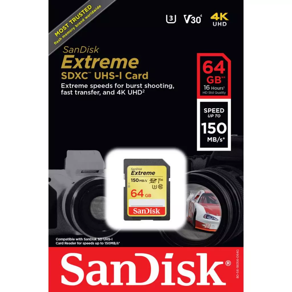 Карта памяти SanDisk 64GB SDXC class 10 UHS-I Extreme (SDSDXV6-064G-GNCIN) - 3 Карта памяти SanDisk 64GB SDXC class 10 UHS-I Extreme (SDSDXV6-064G-GNCIN) - 3