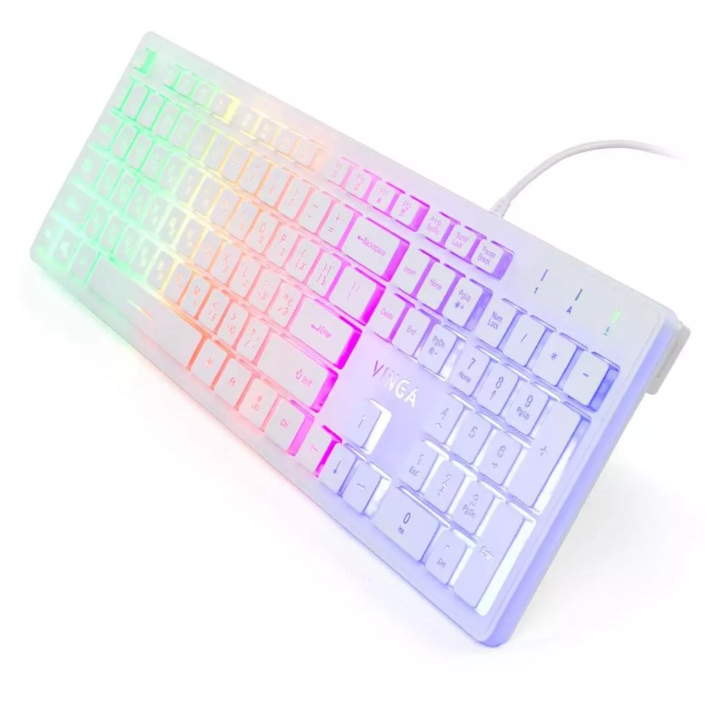 Клавиатура Vinga KB410 White - 1