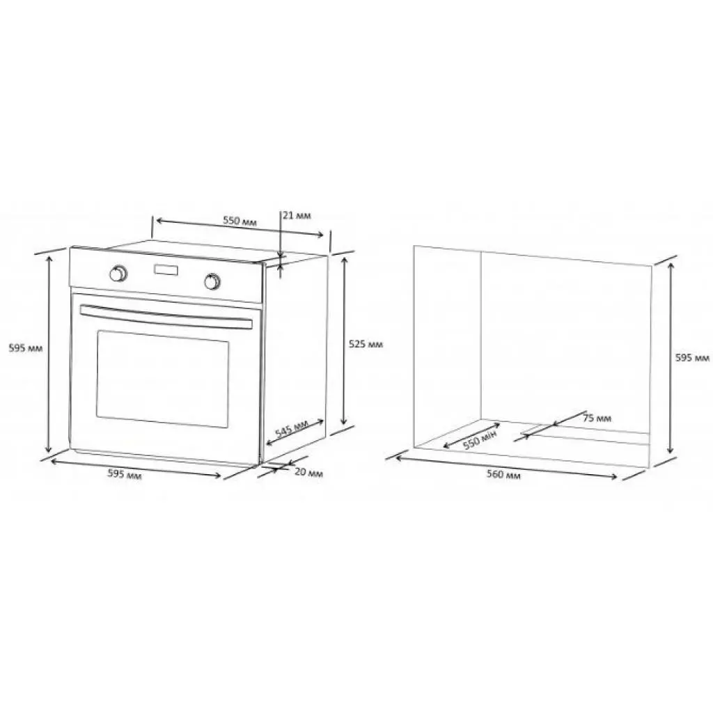 Духовой шкаф Eleyus STELLA 6006 BG CL - 3 Духовой шкаф Eleyus STELLA 6006 BG CL - 3