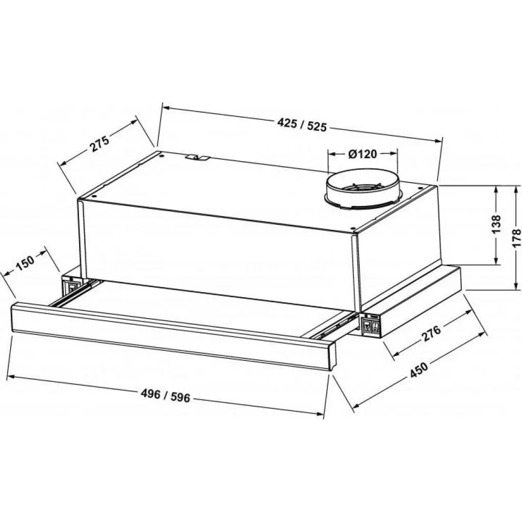 Вытяжка кухонная Eleyus Cyclon 470 60 BL - 3
