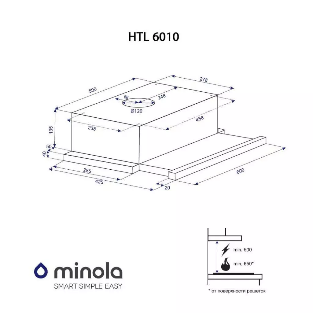 Вытяжка кухонная Minola HTL 6010 BL 430 - 4