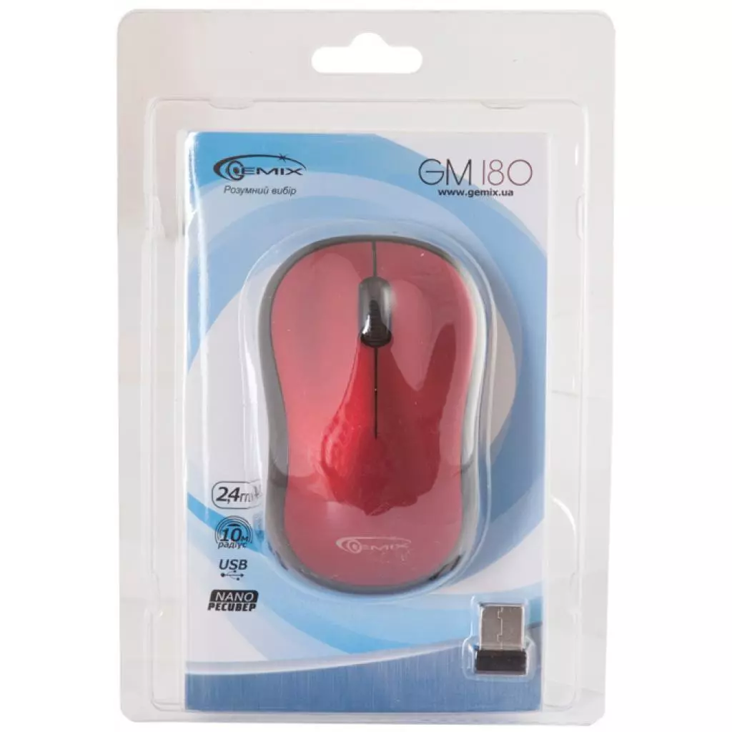 Мышка Gemix GM180 red - 4 Мышка Gemix GM180 red - 4