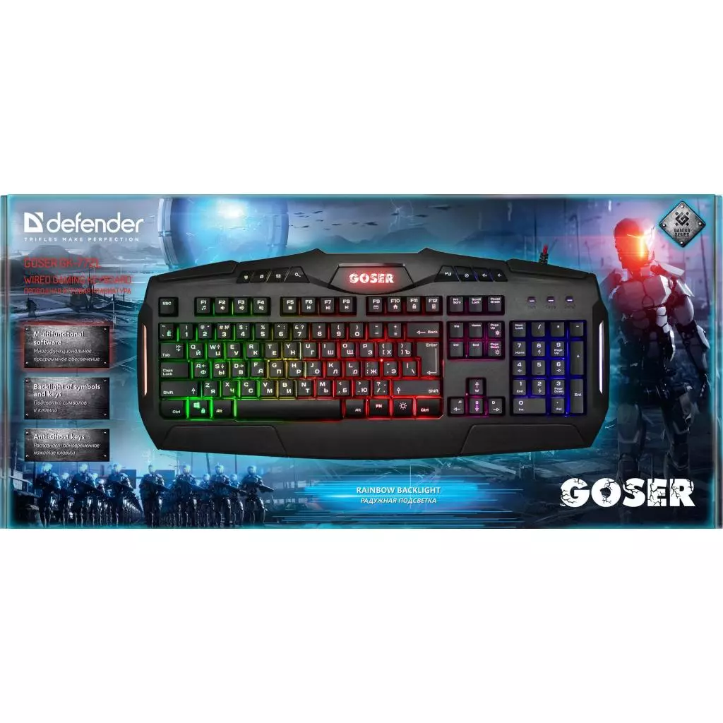 Клавиатура Defender Goser GK-772L Black (45772) - 2 Клавиатура Defender Goser GK-772L Black (45772) - 2