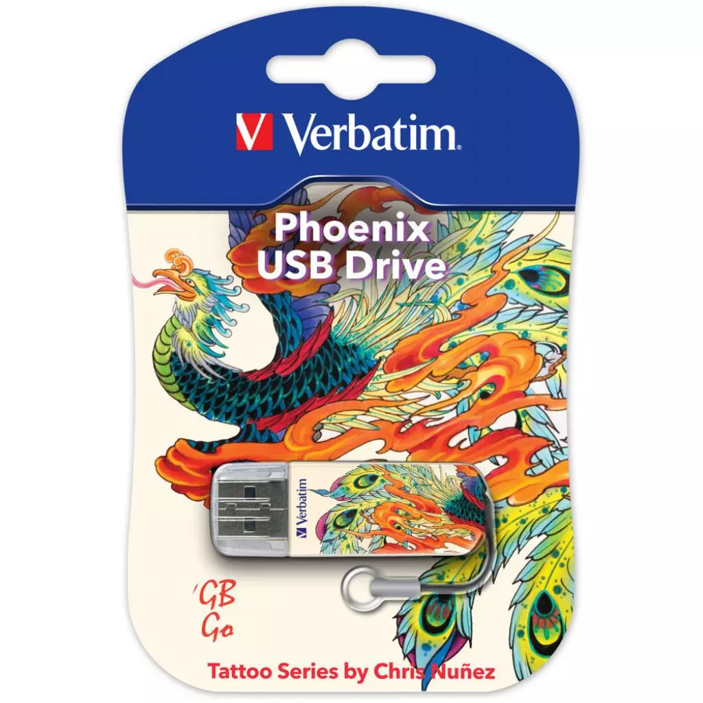 USB флеш накопитель Verbatim 16GB Store n Go Mini TATTOO EDITION PHOENIX USB 2.0 (49887) - 1