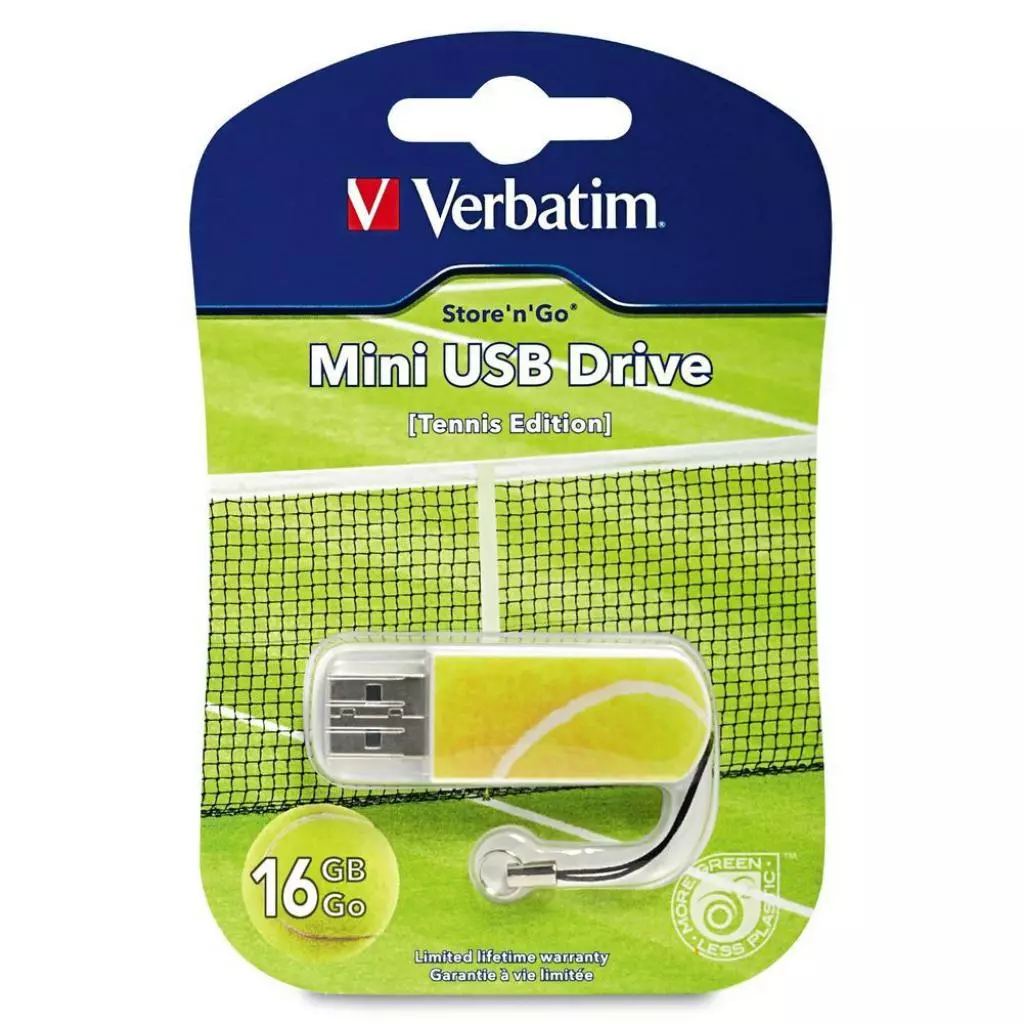 USB флеш накопитель Verbatim 16GB Sports Edition - Tennis USB 2.0 (98683) - 2 USB флеш накопитель Verbatim 16GB Sports Edition - Tennis USB 2.0 (98683) - 2