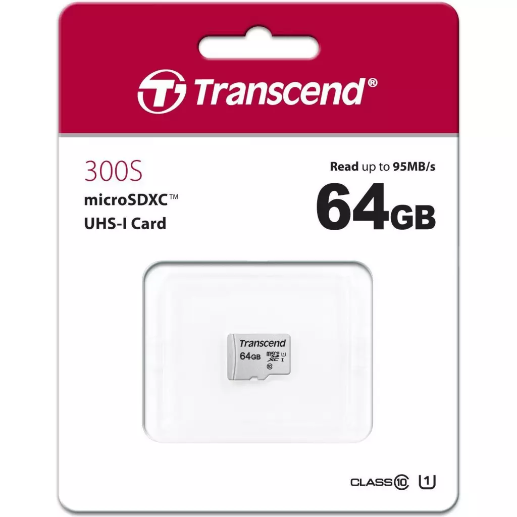 Карта памяти Transcend 64GB microSDXC class 10 UHS-I U1 (TS64GUSD300S) - 1 Карта памяти Transcend 64GB microSDXC class 10 UHS-I U1 (TS64GUSD300S) - 1