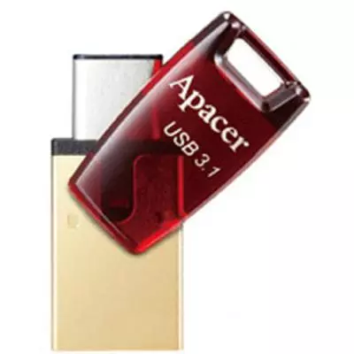USB флеш накопитель Apacer 32GB AH180 Red Type-C Dual USB 3.1 (AP32GAH180R-1) - 3 USB флеш накопитель Apacer 32GB AH180 Red Type-C Dual USB 3.1 (AP32GAH180R-1) - 3