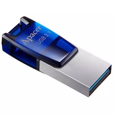USB флеш накопитель Apacer 32GB AH179 Blue USB 3.1 OTG (AP32GAH179U-1) - 1 USB флеш накопитель Apacer 32GB AH179 Blue USB 3.1 OTG (AP32GAH179U-1) - 1