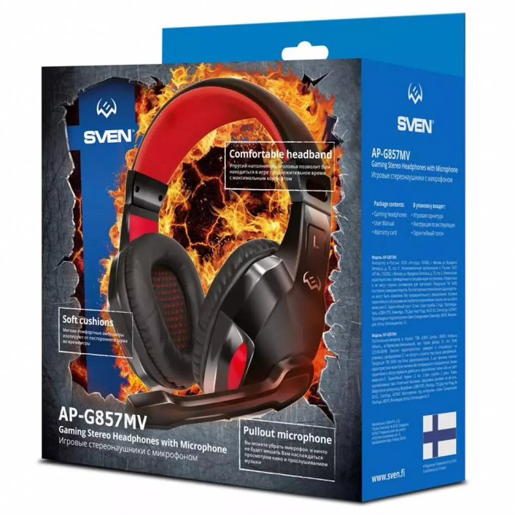 Наушники Sven AP-G857MV Black-Red - 2 Наушники Sven AP-G857MV Black-Red - 2