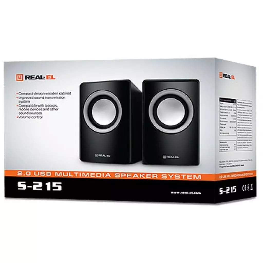 Акустическая система REAL-EL S-215 black - 1
