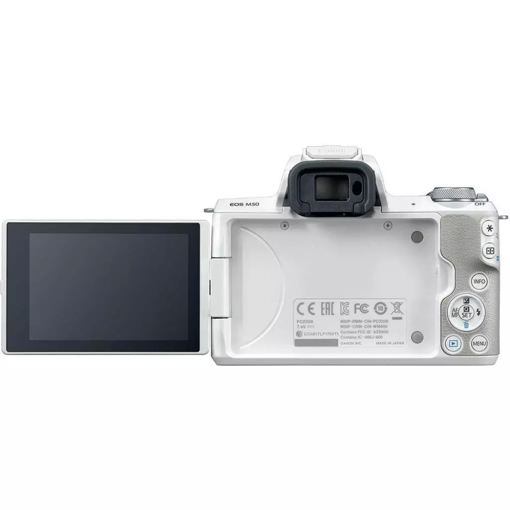 Цифровой фотоаппарат Canon EOS M50 15-45 IS STM Kit White (2681C057) - 7 Цифровой фотоаппарат Canon EOS M50 15-45 IS STM Kit White (2681C057) - 7