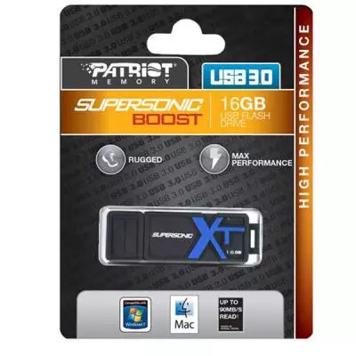 USB флеш накопитель Patriot 16GB SUPERSONIC BOOST XT USB 3.0 (PEF16GSBUSB) - 3 USB флеш накопитель Patriot 16GB SUPERSONIC BOOST XT USB 3.0 (PEF16GSBUSB) - 3