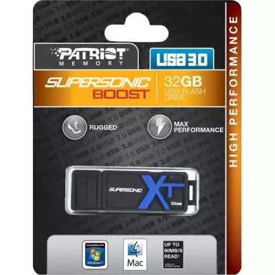 USB флеш накопитель Patriot 32GB SUPERSONIC BOOST XT USB 3.0 (PEF32GSBUSB) - 3 USB флеш накопитель Patriot 32GB SUPERSONIC BOOST XT USB 3.0 (PEF32GSBUSB) - 3