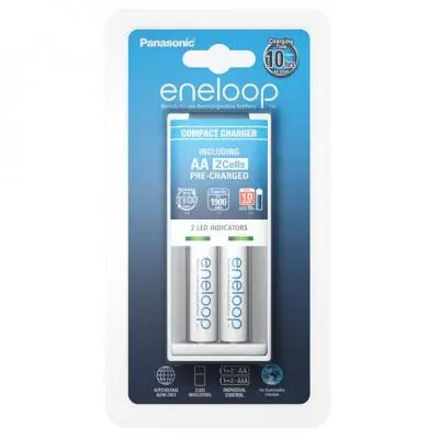 Зарядное устройство для аккумуляторов Panasonic BQ-CC50 Compact Charger+ Eneloop AA 1900 mAh NI-MH * 2 (K-KJ50MCC20E) Зарядное устройство для аккумуляторов Panasonic BQ-CC50 Compact Charger+ Eneloop AA 1900 mAh NI-MH * 2 (K-KJ50MCC20E)