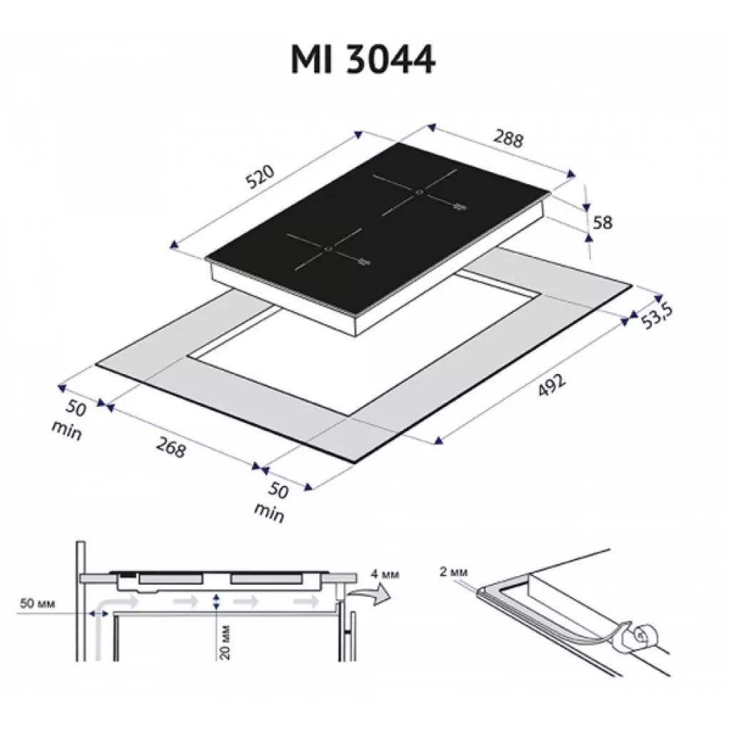 Варочная поверхность Minola MI 3044 GW - 7 Варочная поверхность Minola MI 3044 GW - 7