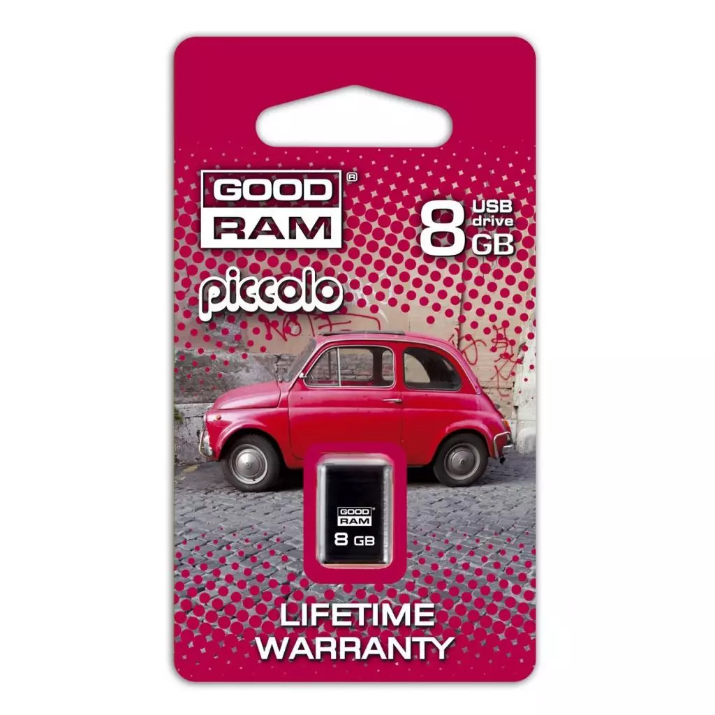 USB флеш накопитель Goodram 8GB Piccolo Black USB 2.0 (UPI2-0080K0R11) - 2