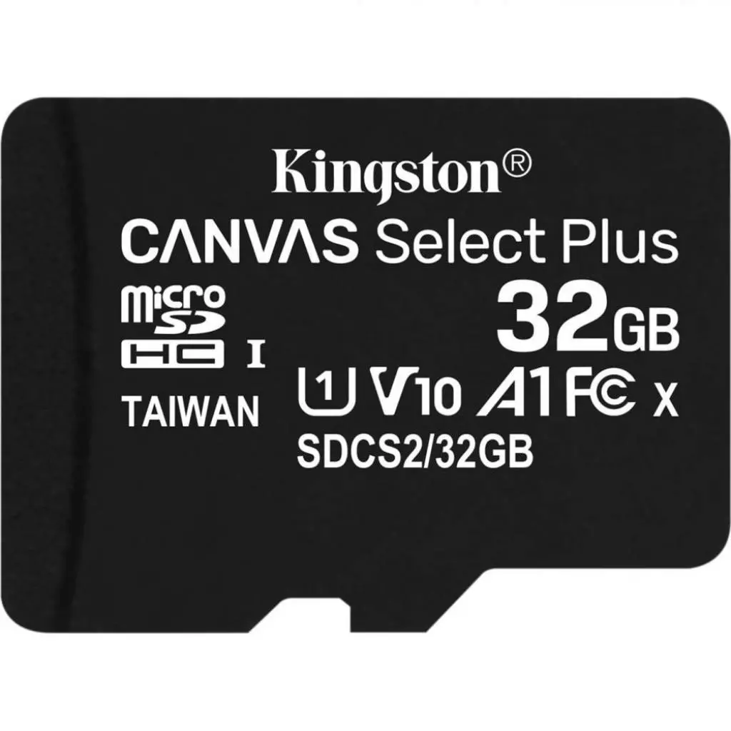 Карта памяти Kingston 32GB micSDHC class 10 Canvas Select Plus 100R A1 (SDCS2/32GB) - 1 Карта памяти Kingston 32GB micSDHC class 10 Canvas Select Plus 100R A1 (SDCS2/32GB) - 1