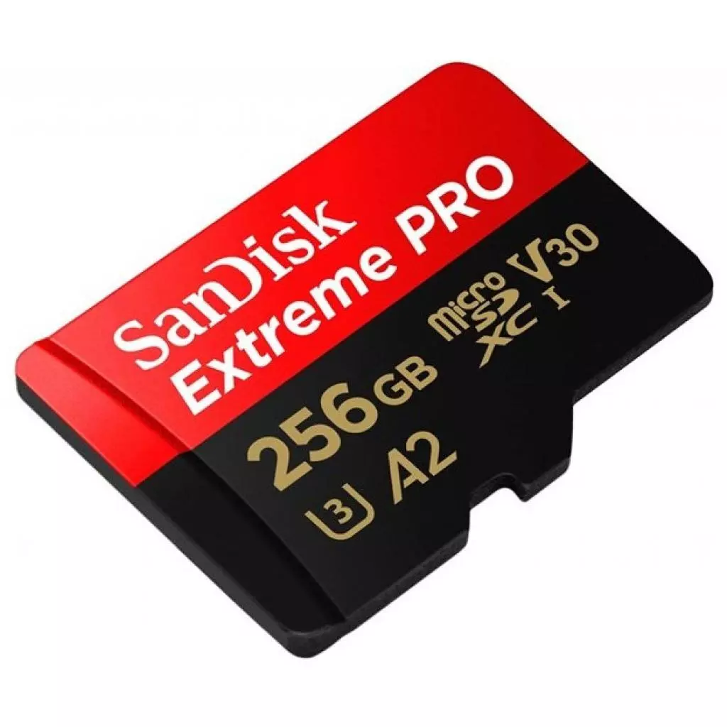 Карта памяти SanDisk 256GB microSDXC class 10 V30 UHS-I U3 Extreme Pro (SDSQXCZ-256G-GN6MA) - 2 Карта памяти SanDisk 256GB microSDXC class 10 V30 UHS-I U3 Extreme Pro (SDSQXCZ-256G-GN6MA) - 2