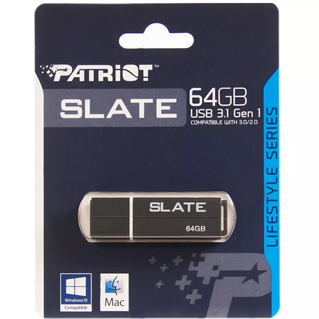 USB флеш накопитель Patriot 64GB Slate Black USB 3.1 (PSF64GLSS3USB) - 3 USB флеш накопитель Patriot 64GB Slate Black USB 3.1 (PSF64GLSS3USB) - 3