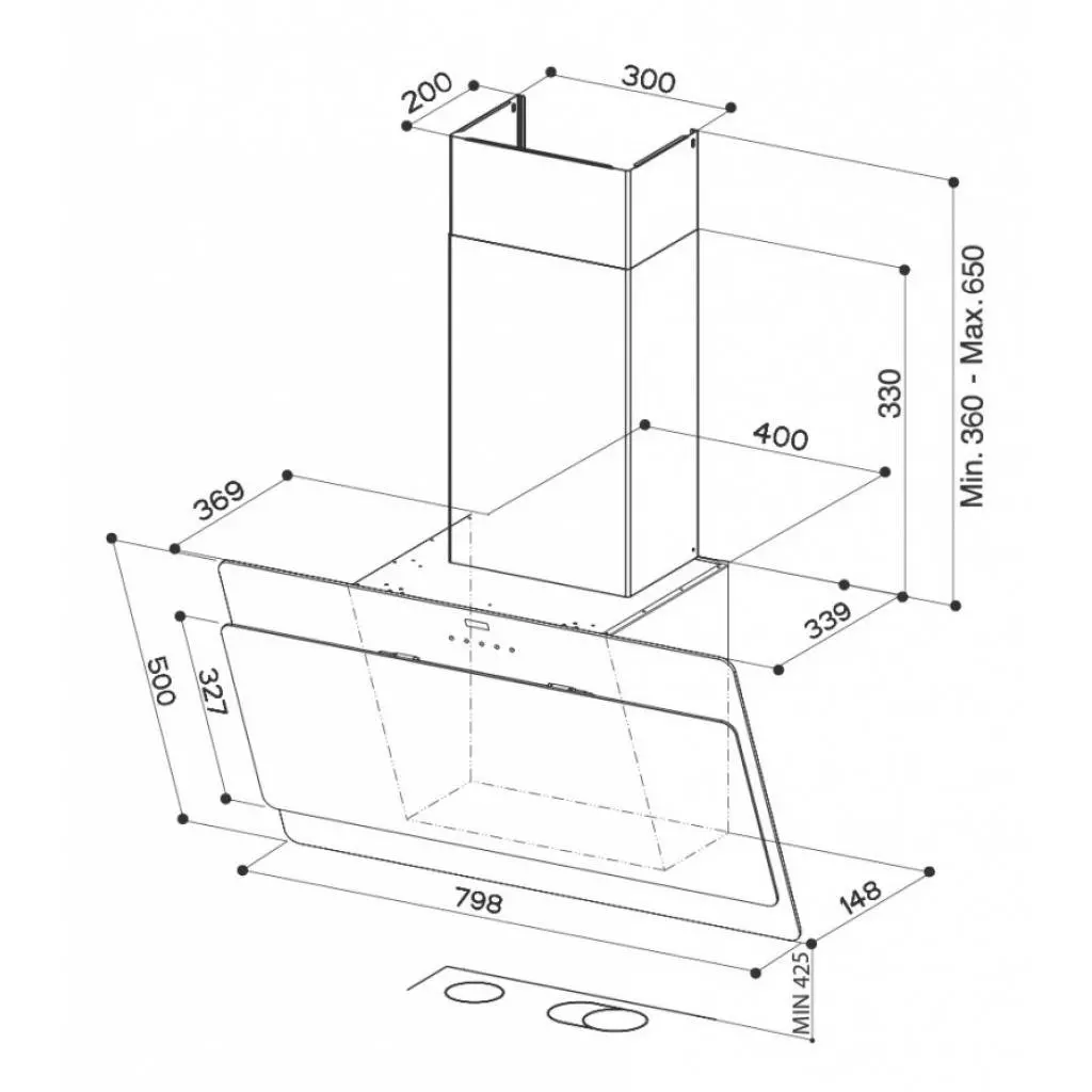 Вытяжка кухонная Faber COCKTAIL ALMOND F80 - 1