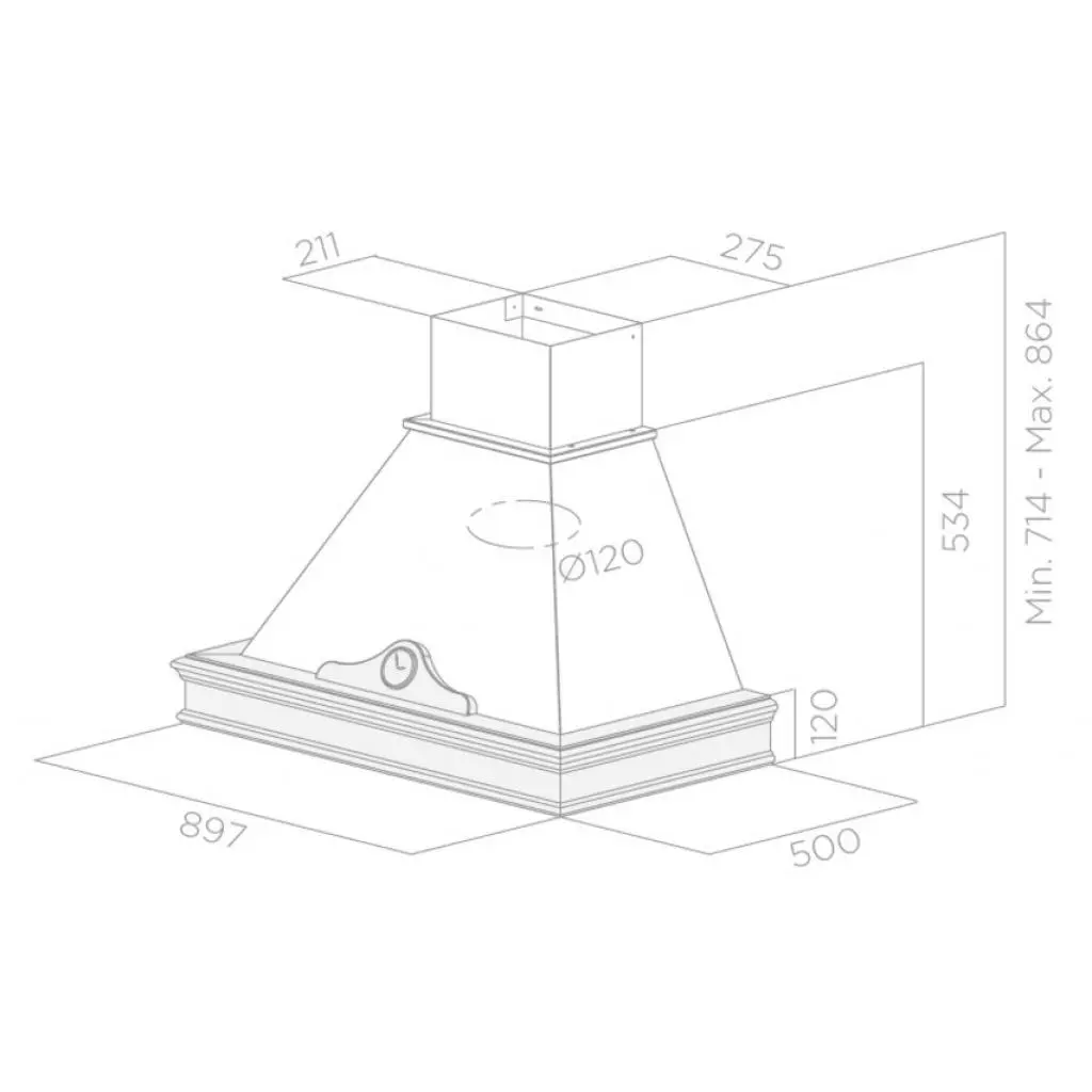 Вытяжка кухонная Elica ORETTA WH/A/90 T.GREZZO - 1 Вытяжка кухонная Elica ORETTA WH/A/90 T.GREZZO - 1