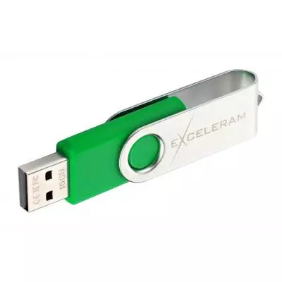 USB флеш накопитель eXceleram 8GB P1 Series Silver/Green USB 2.0 (EXP1U2SIGR08) - 4