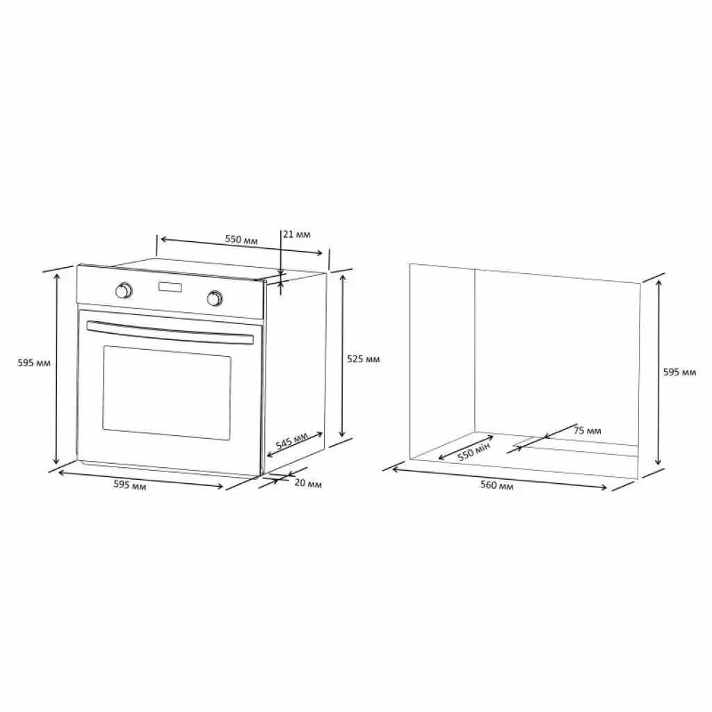 Духовой шкаф Eleyus STELLA 6008 BL CL - 3