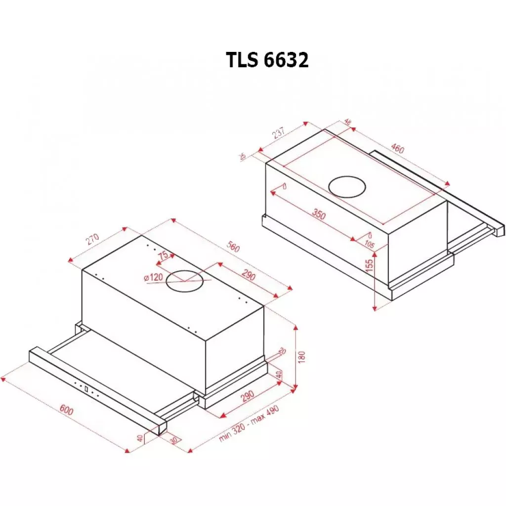 Вытяжка кухонная Perfelli TLS 6632 W LED - 6
