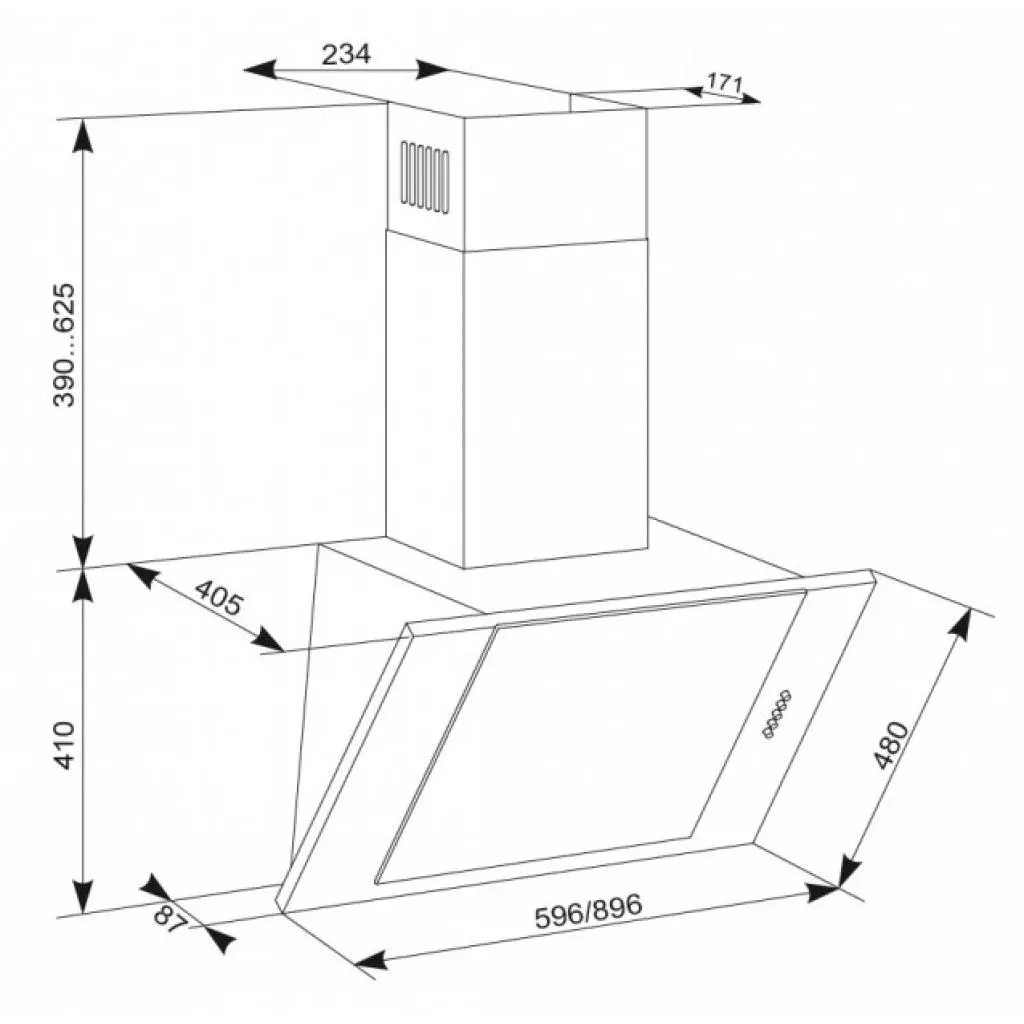 Вытяжка кухонная Eleyus Titan A 1200 LED SMD 90 BL - 3 Вытяжка кухонная Eleyus Titan A 1200 LED SMD 90 BL - 3