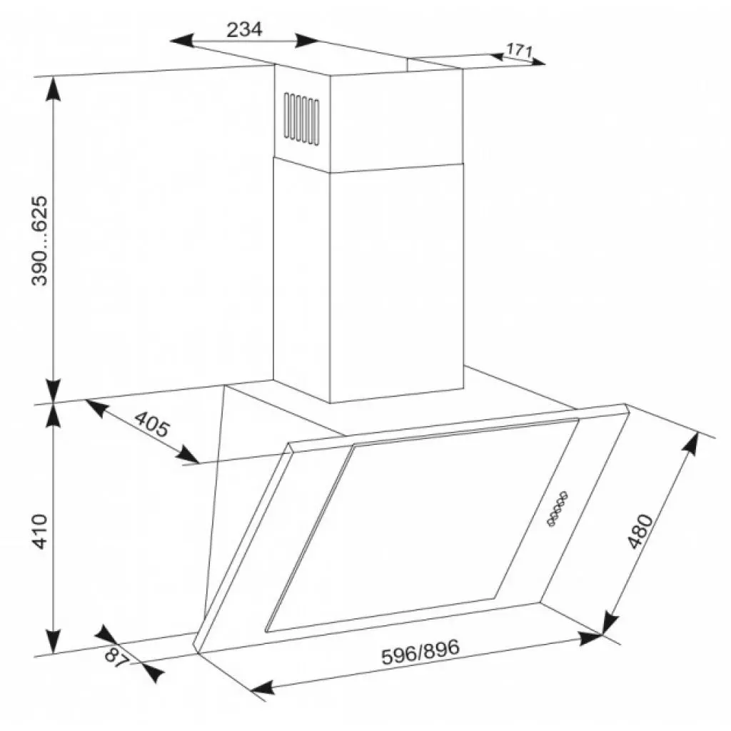 Вытяжка кухонная Eleyus Titan A 1200 LED SMD 90 IS+BL - 3 Вытяжка кухонная Eleyus Titan A 1200 LED SMD 90 IS+BL - 3