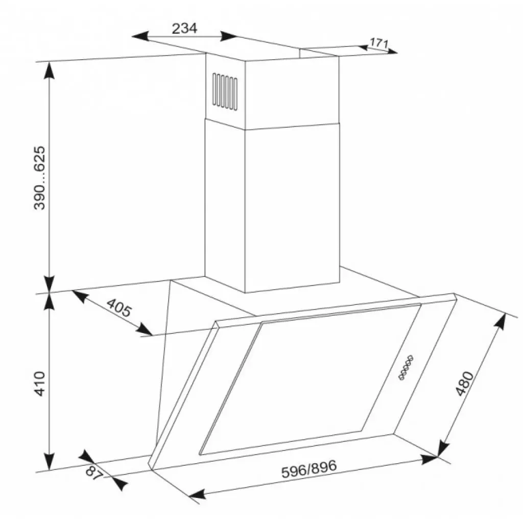 Вытяжка кухонная Eleyus Titan A 800 LED SMD 60 BL - 3 Вытяжка кухонная Eleyus Titan A 800 LED SMD 60 BL - 3