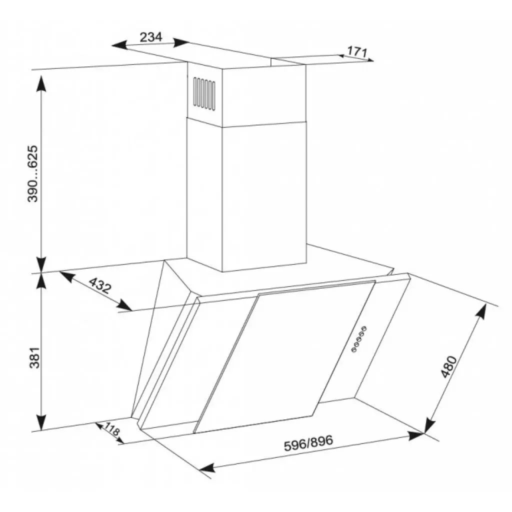 Вытяжка кухонная Eleyus Vesta A 1200 LED SMD 60 BL - 3 Вытяжка кухонная Eleyus Vesta A 1200 LED SMD 60 BL - 3