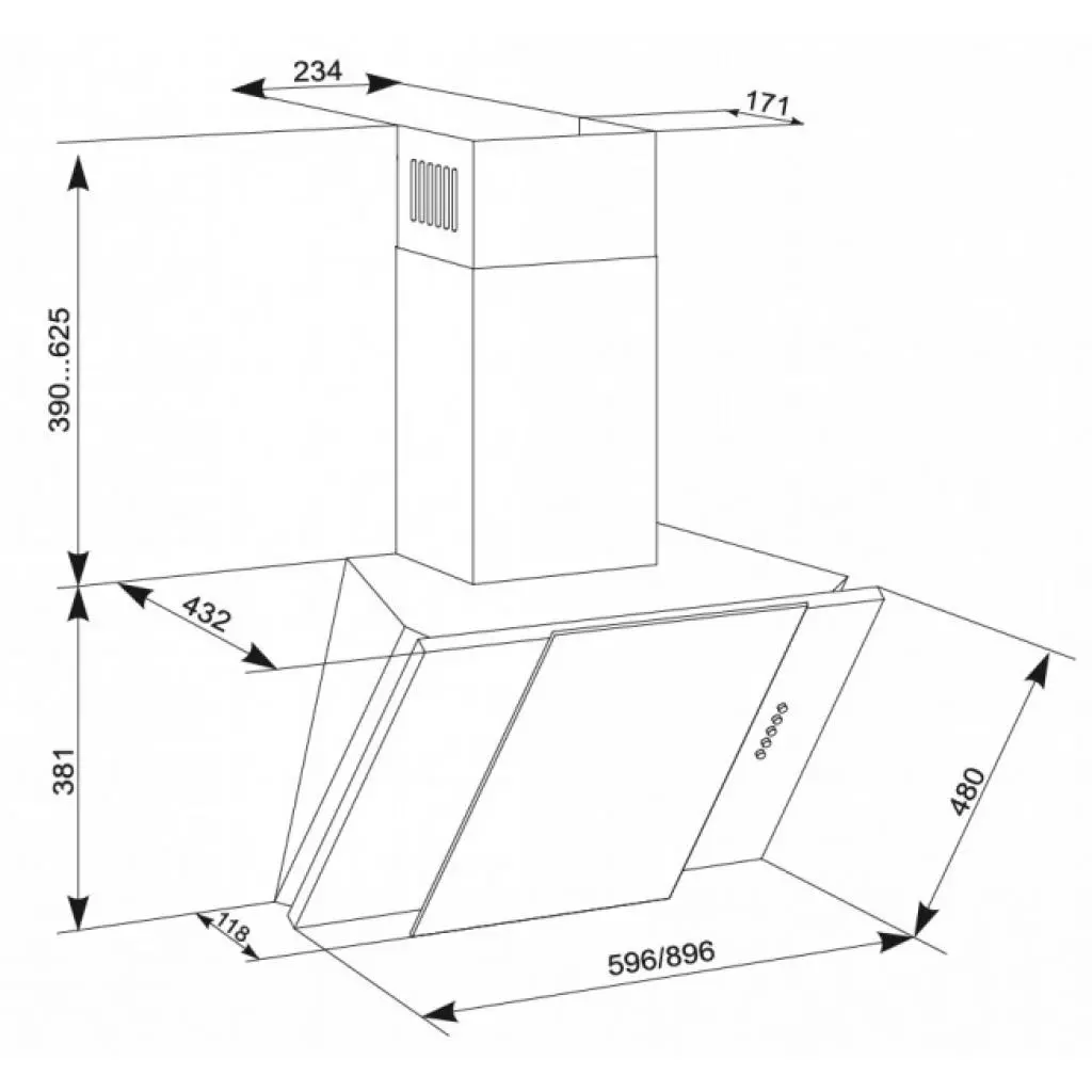 Вытяжка кухонная Eleyus Vesta A 1200 LED SMD 60 IS+BL - 7 Вытяжка кухонная Eleyus Vesta A 1200 LED SMD 60 IS+BL - 7