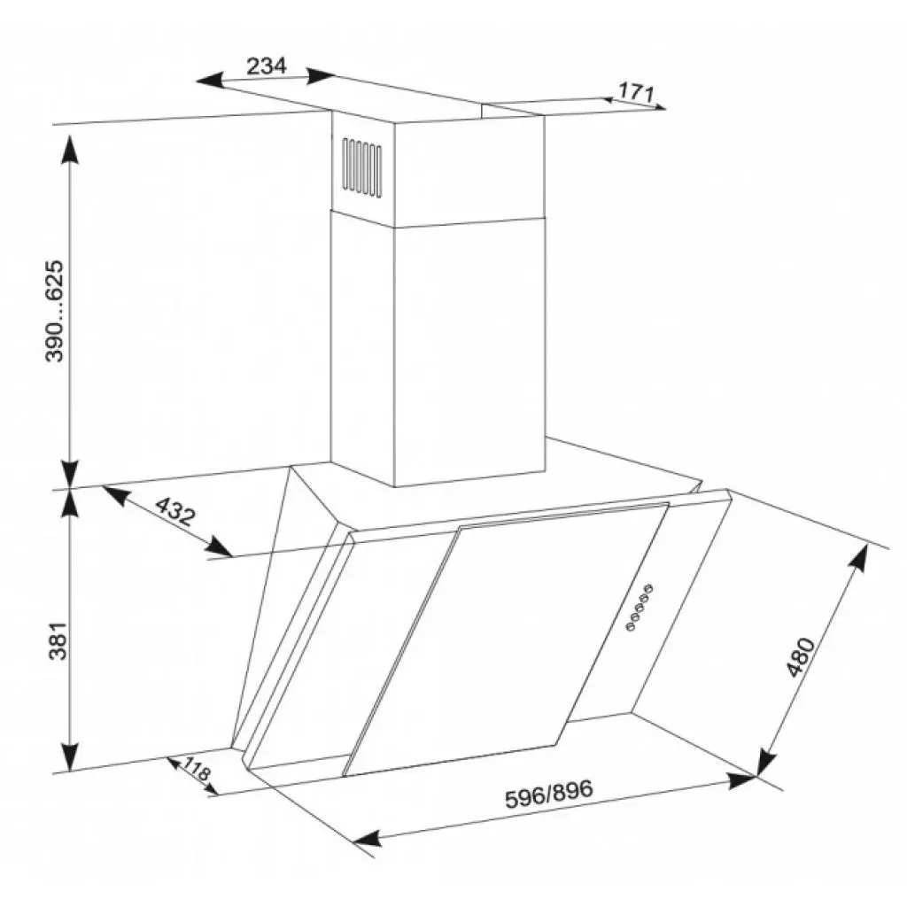 Вытяжка кухонная Eleyus Vesta A 1200 LED SMD 60 WH - 3 Вытяжка кухонная Eleyus Vesta A 1200 LED SMD 60 WH - 3