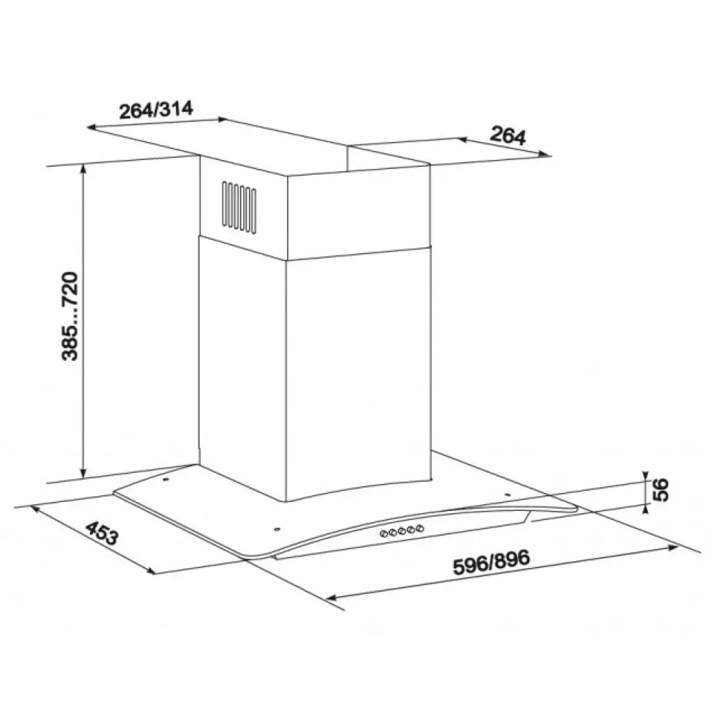 Вытяжка кухонная Eleyus Optima 800 LED SMD 60 M IS - 10 Вытяжка кухонная Eleyus Optima 800 LED SMD 60 M IS - 10