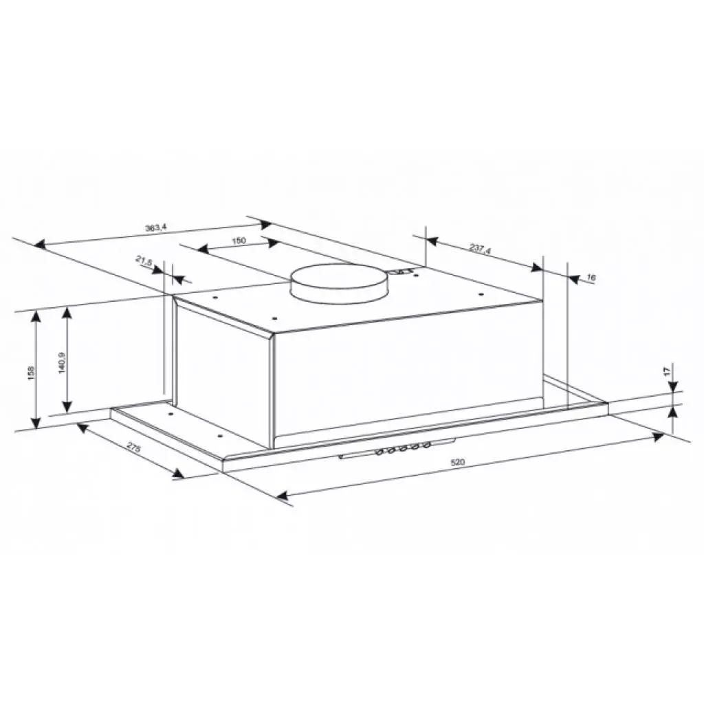 Вытяжка кухонная Eleyus Intra 960 52 BL - 7 Вытяжка кухонная Eleyus Intra 960 52 BL - 7