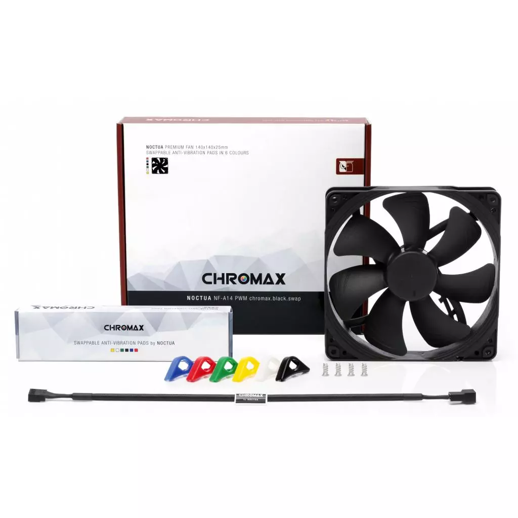 Кулер для корпуса Noctua NF-A14PWM CHROMAX.BLACK.SWAP - 2 Кулер для корпуса Noctua NF-A14PWM CHROMAX.BLACK.SWAP - 2