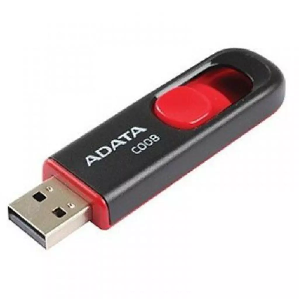 USB флеш накопитель ADATA 64GB C008 Black+Red USB 2.0 (AC008-64G-RKD) - 2