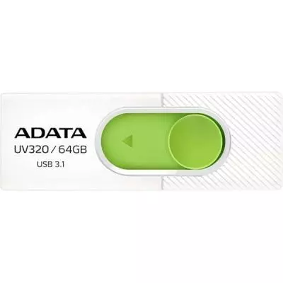 USB флеш накопитель ADATA 64GB UV320 White/Green USB 3.1 (AUV320-64G-RWHGN)