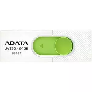 USB флеш накопитель ADATA 64GB UV320 White/Green USB 3.1 (AUV320-64G-RWHGN)
