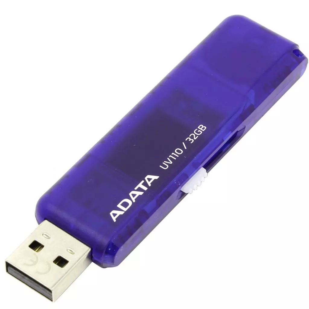USB флеш накопитель ADATA 32GB UV110 Blue USB 2.0 (AUV110-32G-RBL) - 4 USB флеш накопитель ADATA 32GB UV110 Blue USB 2.0 (AUV110-32G-RBL) - 4