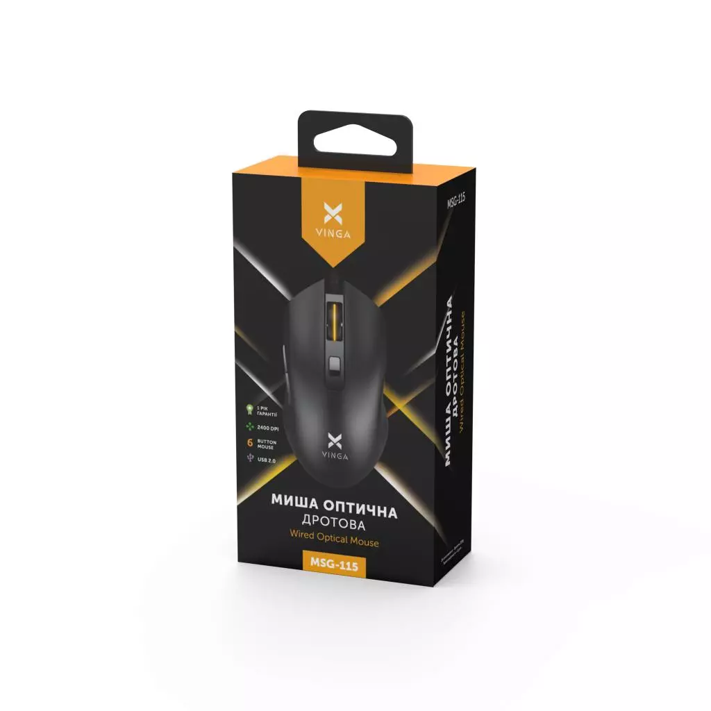 Мышка Vinga MSG-115 Black - 2 Мышка Vinga MSG-115 Black - 2