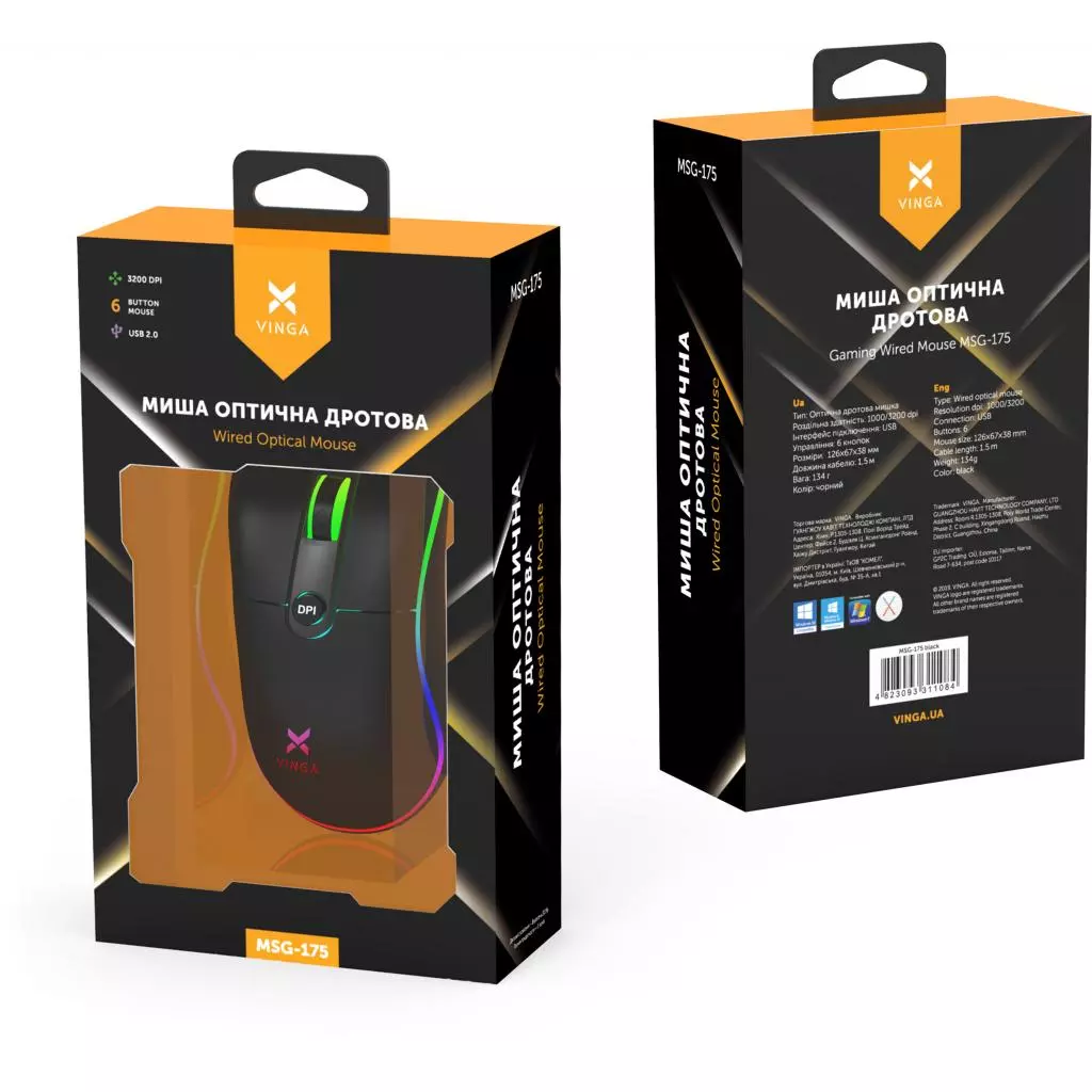 Мышка Vinga MSG-175 Black - 7 Мышка Vinga MSG-175 Black - 7