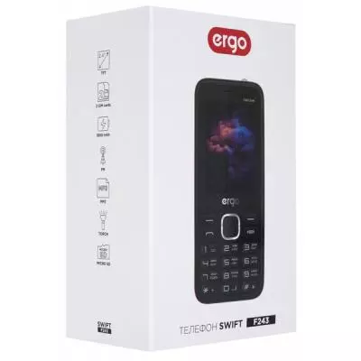 Мобильный телефон Ergo F243 Swift Black - 7 Мобильный телефон Ergo F243 Swift Black - 7