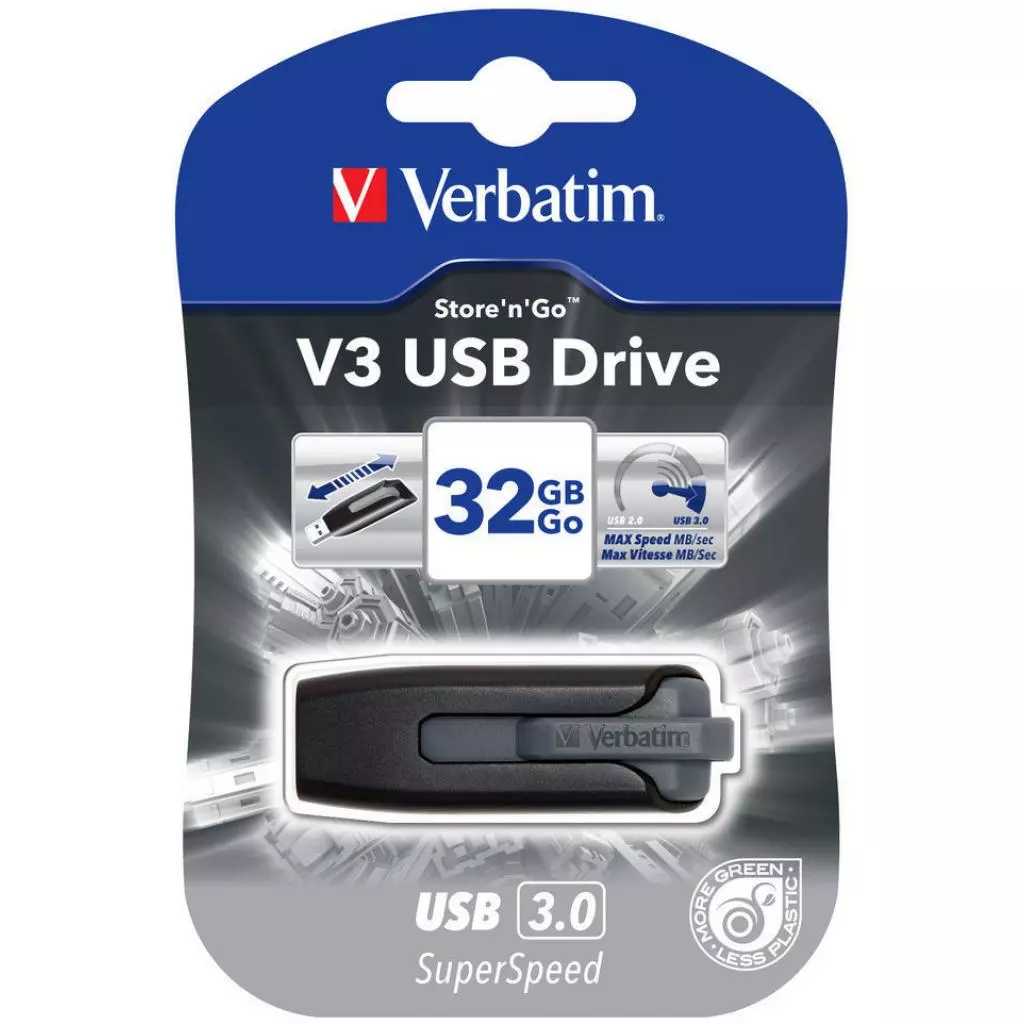 USB флеш накопитель Verbatim 32GB Store 'n' Go Grey USB 3.0 (49173) - 4 USB флеш накопитель Verbatim 32GB Store 'n' Go Grey USB 3.0 (49173) - 4