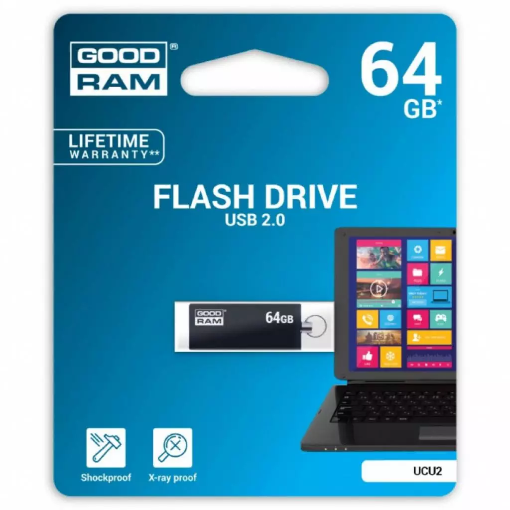 USB флеш накопитель Goodram 64GB UCU2 Cube Black USB 2.0 (UCU2-0640K0R11) - 2 USB флеш накопитель Goodram 64GB UCU2 Cube Black USB 2.0 (UCU2-0640K0R11) - 2