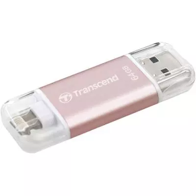 USB флеш накопитель Transcend 64GB JetDrive Go 300 Rose Gold USB 3.1/Lightning (TS64GJDG300R) - 1
