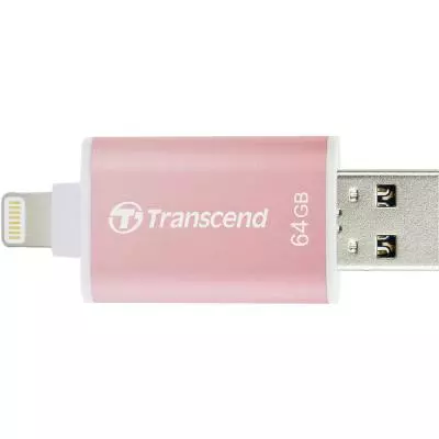 USB флеш накопитель Transcend 64GB JetDrive Go 300 Rose Gold USB 3.1/Lightning (TS64GJDG300R) - 3